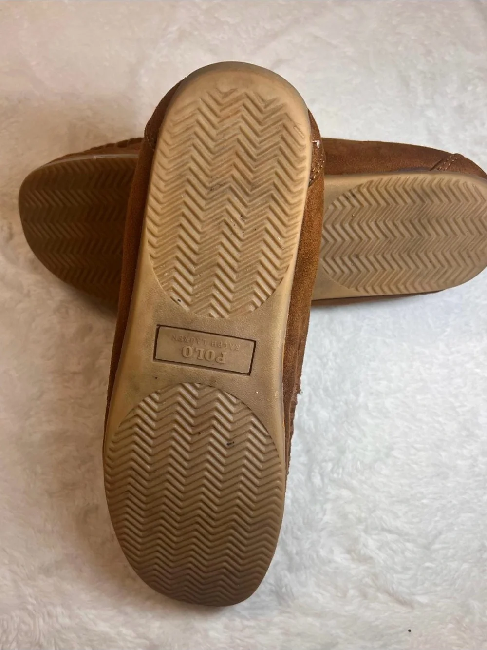 Polo by Ralph Lauren Tan Suede Slip-On Moccasin Loafers